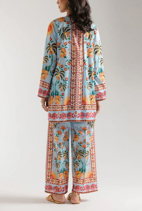 Stitched 2 Piece Printed Shirt & Printed Trouser - Design 06